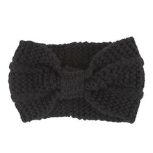 Load image into Gallery viewer, Winter Knitted Headband Turban Women Crochet Bow Wide Stretch Hairband Head Wrap, Black, Navy Blue, Dark Grey, Grey, Wine, Red, Khaki, White, Light Green