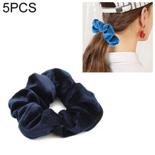 Load image into Gallery viewer, 5 PCS Velvet Solid Color Elastic Hair Bands Ponytail Holder Scrunchies Tie Hair Rubber Band Headband, Deep Blue, Grey, Pink, Black, Green, Purple, Dark Brown, Coffee, Red, Dark purple, Blue, Dark gray