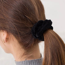 Load image into Gallery viewer, 5 PCS Velvet Solid Color Elastic Hair Bands Ponytail Holder Scrunchies Tie Hair Rubber Band Headband, Deep Blue, Grey, Pink, Black, Green, Purple, Dark Brown, Coffee, Red, Dark purple, Blue, Dark gray
