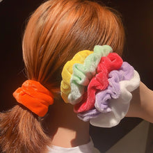 Load image into Gallery viewer, 5 PCS Velvet Solid Color Elastic Hair Bands Ponytail Holder Scrunchies Tie Hair Rubber Band Headband, Deep Blue, Grey, Pink, Black, Green, Purple, Dark Brown, Coffee, Red, Dark purple, Blue, Dark gray