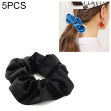 Load image into Gallery viewer, 5 PCS Velvet Solid Color Elastic Hair Bands Ponytail Holder Scrunchies Tie Hair Rubber Band Headband, Deep Blue, Grey, Pink, Black, Green, Purple, Dark Brown, Coffee, Red, Dark purple, Blue, Dark gray