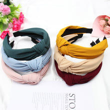 Load image into Gallery viewer, Soft Knotted Headband Hairband Lady Bow Hair Hoop Hair Accessories, Black, Pink, Wine red, Gray, Green, Navy Blue, Yellow, Khaki, Dark gray, Cyan