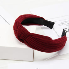 Load image into Gallery viewer, Soft Knotted Headband Hairband Lady Bow Hair Hoop Hair Accessories, Black, Pink, Wine red, Gray, Green, Navy Blue, Yellow, Khaki, Dark gray, Cyan