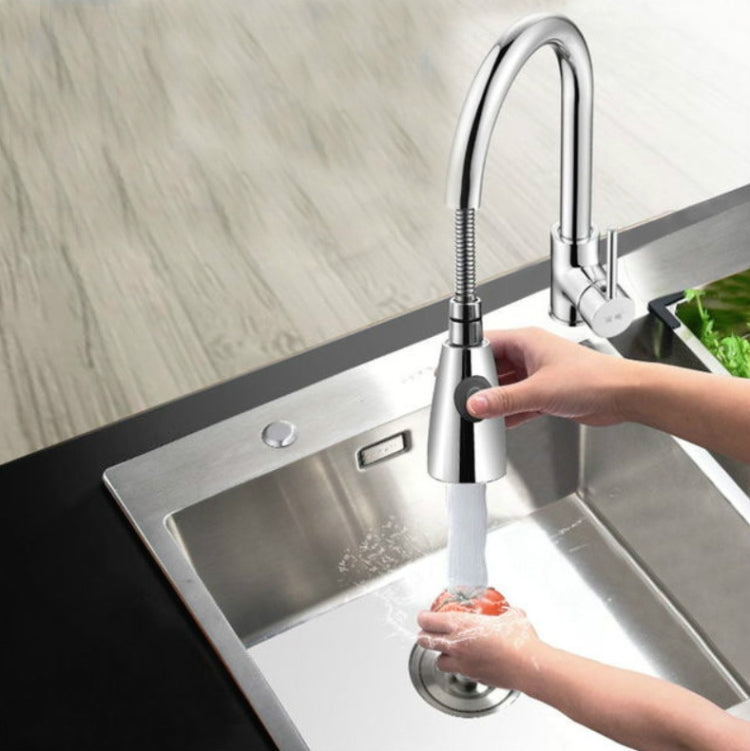 Kitchen Pull-out Faucet Hot And Cold Home 304 Stainless Steel Retractable Rotating Faucet, Electroplated Copper, Brushed Copper, Stainless Steel Black, Plating 304, Copper Plating + Water Stop