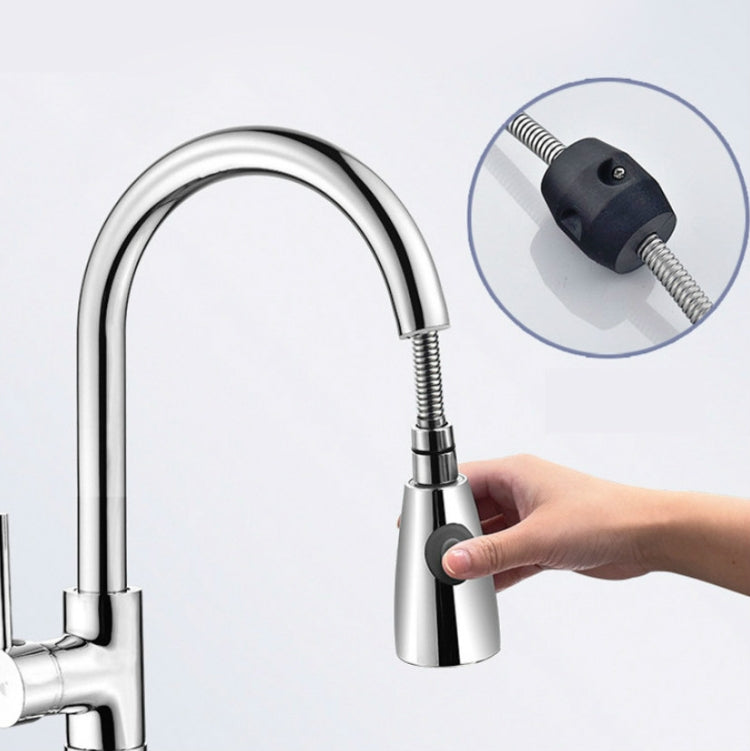 Kitchen Pull-out Faucet Hot And Cold Home 304 Stainless Steel Retractable Rotating Faucet, Electroplated Copper, Brushed Copper, Stainless Steel Black, Plating 304, Copper Plating + Water Stop