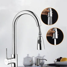 Load image into Gallery viewer, Kitchen Pull-out Faucet Hot And Cold Home 304 Stainless Steel Retractable Rotating Faucet, Electroplated Copper, Brushed Copper, Stainless Steel Black, Plating 304, Copper Plating + Water Stop