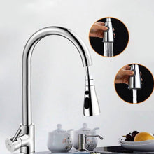 Load image into Gallery viewer, Kitchen Pull-out Faucet Hot And Cold Home 304 Stainless Steel Retractable Rotating Faucet, Electroplated Copper, Brushed Copper, Stainless Steel Black, Plating 304, Copper Plating + Water Stop