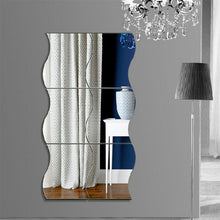 Load image into Gallery viewer, Wall Mirror Acrylic DIY Wave Style Removable Glass Sticker Makeup Mirror Home Bedroom Decorative, Wall Mirror Acrylic