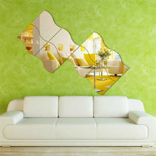 Load image into Gallery viewer, Wall Mirror Acrylic DIY Wave Style Removable Glass Sticker Makeup Mirror Home Bedroom Decorative, Wall Mirror Acrylic