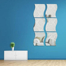 Load image into Gallery viewer, Wall Mirror Acrylic DIY Wave Style Removable Glass Sticker Makeup Mirror Home Bedroom Decorative, Wall Mirror Acrylic
