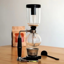 Load image into Gallery viewer, Classic Siphon Coffee Pot Black Handle Glass Syphon Pot for 5 People, Size:37.5x11.3cm, Coffee Pot with Handle
