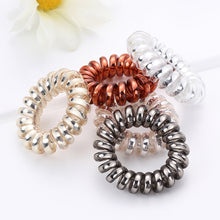 Load image into Gallery viewer, 10 PCS Multicolor Elastic Hair Bands Spiral Shape Ponytail Hair Ties Rubber Band Hair Rope Telephone Wire Hair Accessories