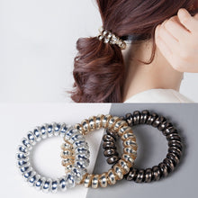 Load image into Gallery viewer, 10 PCS Multicolor Elastic Hair Bands Spiral Shape Ponytail Hair Ties Rubber Band Hair Rope Telephone Wire Hair Accessories