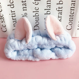 Cute Elastic Cat Ears Headbands Women Girls Makeup Face Washing Headband Hairdo Facial Mask Headwrap Hairband Hair Accessory
