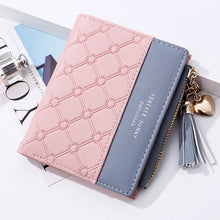 Load image into Gallery viewer, Cute Fashion Purse Leather Long Zip Wallet Coin Card Holder Soft Leather Phone Card Female Clutch, water pink, black, Red, light gray, smoke purple