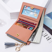 Load image into Gallery viewer, Cute Fashion Purse Leather Long Zip Wallet Coin Card Holder Soft Leather Phone Card Female Clutch, water pink, black, Red, light gray, smoke purple