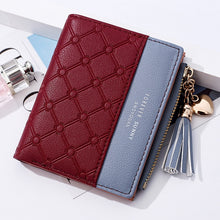 Load image into Gallery viewer, Cute Fashion Purse Leather Long Zip Wallet Coin Card Holder Soft Leather Phone Card Female Clutch, water pink, black, Red, light gray, smoke purple