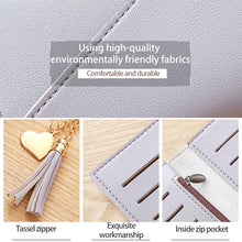 Load image into Gallery viewer, Long Wallet Women Purses Tassel Fashion Coin Purse Card Holder Wallets Female Clutch PU Leather Wallet, Red, Light grey, Black, Pink, Light purple, Dark pink, Atrovirens, Sky blue