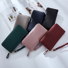 Load image into Gallery viewer, Women Long Clutch Wallet Large Capacity Wallets Female Purse Phone Pocket Card Holder, Pink, Gray, Blue, Green, Wine Red, Black