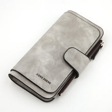 Load image into Gallery viewer, Women Scrub Leather Lady Purses Clutch Long Female Wallet, Gray, Pink, Light Gray, Rose Red, Blue, Brown