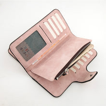 Load image into Gallery viewer, Women Scrub Leather Lady Purses Clutch Long Female Wallet, Gray, Pink, Light Gray, Rose Red, Blue, Brown