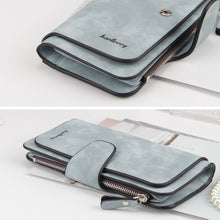Load image into Gallery viewer, Women Scrub Leather Lady Purses Clutch Long Female Wallet, Gray, Pink, Light Gray, Rose Red, Blue, Brown