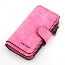 Load image into Gallery viewer, Women Scrub Leather Lady Purses Clutch Long Female Wallet, Gray, Pink, Light Gray, Rose Red, Blue, Brown
