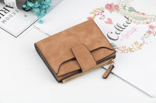 Load image into Gallery viewer, Leather Women Hasp Small Slim Coin Pocket Purse Cards Holders Wallet