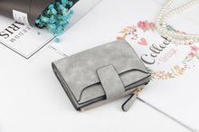 Load image into Gallery viewer, Leather Women Hasp Small Slim Coin Pocket Purse Cards Holders Wallet