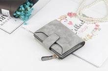 Load image into Gallery viewer, Leather Women Hasp Small Slim Coin Pocket Purse Cards Holders Wallet