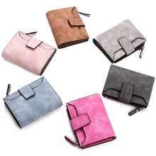 Load image into Gallery viewer, Leather Women Hasp Small Slim Coin Pocket Purse Cards Holders Wallet