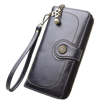 Load image into Gallery viewer, Vintage Button Phone Purses Women Wallets Female Purse Leather Brand Retro Ladies Long Zipper Woman Wallet Card Clutch