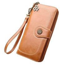 Load image into Gallery viewer, Vintage Button Phone Purses Women Wallets Female Purse Leather Brand Retro Ladies Long Zipper Woman Wallet Card Clutch