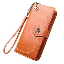 Load image into Gallery viewer, Vintage Button Phone Purses Women Wallets Female Purse Leather Brand Retro Ladies Long Zipper Woman Wallet Card Clutch