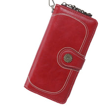 Load image into Gallery viewer, Vintage Button Phone Purses Women Wallets Female Purse Leather Brand Retro Ladies Long Zipper Woman Wallet Card Clutch