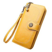 Load image into Gallery viewer, Vintage Button Phone Purses Women Wallets Female Purse Leather Brand Retro Ladies Long Zipper Woman Wallet Card Clutch