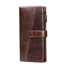Load image into Gallery viewer, KAVIS Genuine Leather Women Wallet Long Clutch Zipper Coin Purse