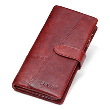 Load image into Gallery viewer, KAVIS Genuine Leather Women Wallet Long Clutch Zipper Coin Purse