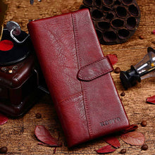 Load image into Gallery viewer, KAVIS Genuine Leather Women Wallet Long Clutch Zipper Coin Purse