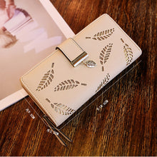 Load image into Gallery viewer, Long Gold Hollow Leaves Coin Purse Card Holders Wallet for Women