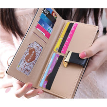 Load image into Gallery viewer, Long Gold Hollow Leaves Coin Purse Card Holders Wallet for Women