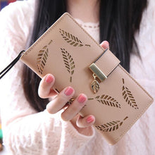 Load image into Gallery viewer, Long Gold Hollow Leaves Coin Purse Card Holders Wallet for Women