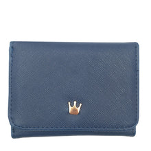 Load image into Gallery viewer, Short Mini Women Wallets Crown Decorated Fold PU Leather Coin Purse Card Holder