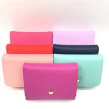 Load image into Gallery viewer, Short Mini Women Wallets Crown Decorated Fold PU Leather Coin Purse Card Holder