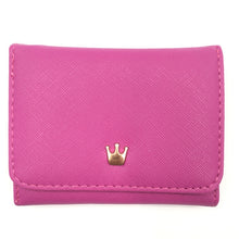Load image into Gallery viewer, Short Mini Women Wallets Crown Decorated Fold PU Leather Coin Purse Card Holder