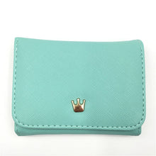 Load image into Gallery viewer, Short Mini Women Wallets Crown Decorated Fold PU Leather Coin Purse Card Holder