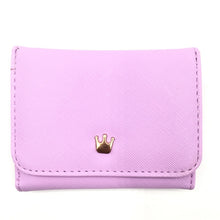 Load image into Gallery viewer, Short Mini Women Wallets Crown Decorated Fold PU Leather Coin Purse Card Holder