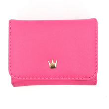 Load image into Gallery viewer, Short Mini Women Wallets Crown Decorated Fold PU Leather Coin Purse Card Holder