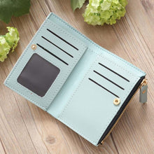 Load image into Gallery viewer, Embroidery Short Wallet PU Leather Wallets Female Floral Hasp Coin Purse Zipper Bag Card Holders