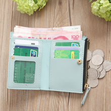 Load image into Gallery viewer, Embroidery Short Wallet PU Leather Wallets Female Floral Hasp Coin Purse Zipper Bag Card Holders